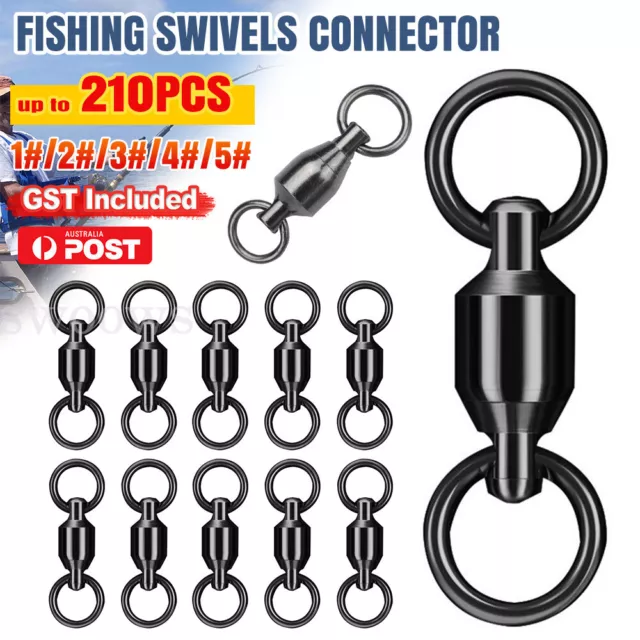 Ball Bearing Swivels Stainless Steel Solid Welded Rings Fishing Tackle