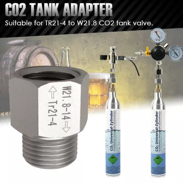 CO2-Zylinder Regler Adapter TR21-4 auf W21.8-Anschluss für Sodastream Silver .