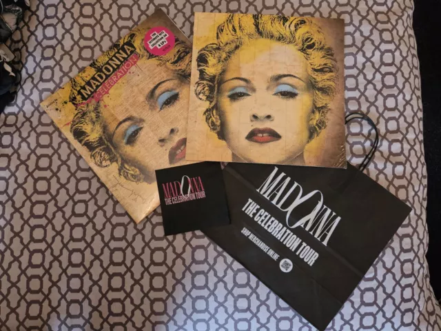 Madonna Celebration 4LP Vinyl & Limited Edition Litho SEALED + Tour Bag & Napkin