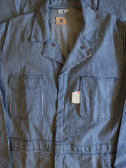 Vintage 1950s 60s Blue Bell Wrangler Hickory Stripe Coveralls Sz 42 Sanforized