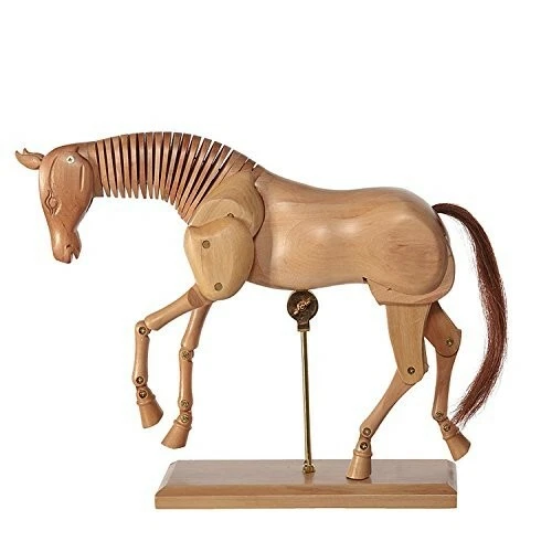 Rare Wooden Horse Statue Artist Sculpture Model Articulated Art Draw/Sketch 31cm