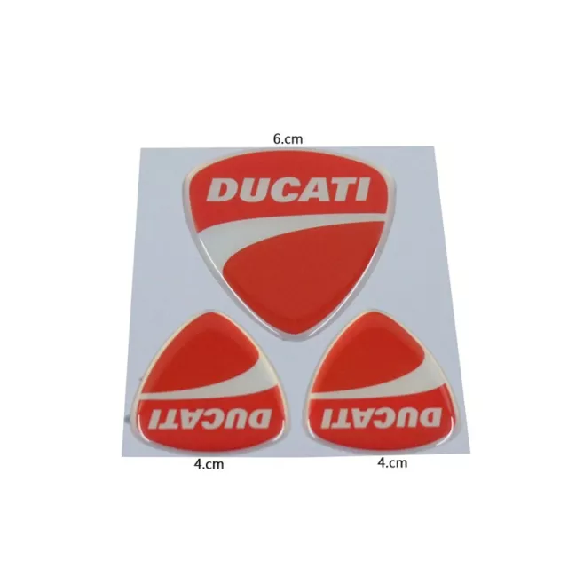 3pcs New Soft Gel 3D Raised Motorcycle Emblem Badge for Ducati Racing Evo Racing