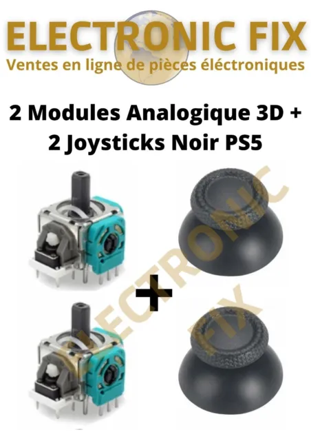 Module 3D Stick Analogique Original et Joystick noir manette PlayStation 5