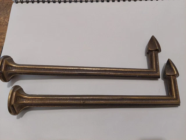 Vintage Brass French Curtain Holdback Window Drape Tiebacks 7.5" pair