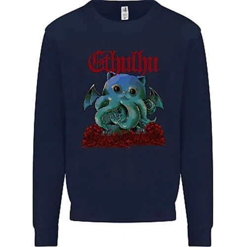 Felpa Maglione Cathulhu Funny Cat Cthulhu parodia Kraken da uomo 3