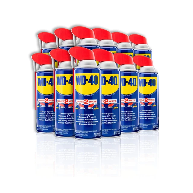WD-40 Multi-Use Product with Smart Straw Sprays 2 Ways,12 OZ [12-Pack] 12-Pack