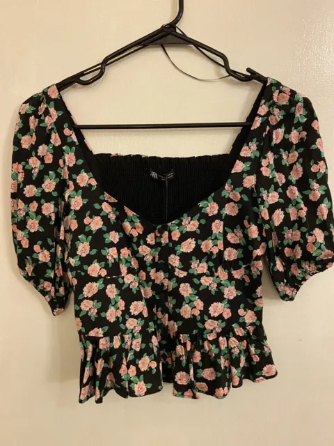 Zara Floral Print Top and Skirt Set Size XS
