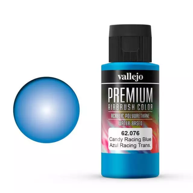 Vallejo 62076 Premium Colour Candy Racing Blue 60 Ml Acrylic Airbrush Paint