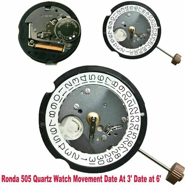 Flisdtry Mouvement à Quartz Japonais VX32 VX32E Date à 3 Avec Réglage Et Pile, Calendrier 3 Heures