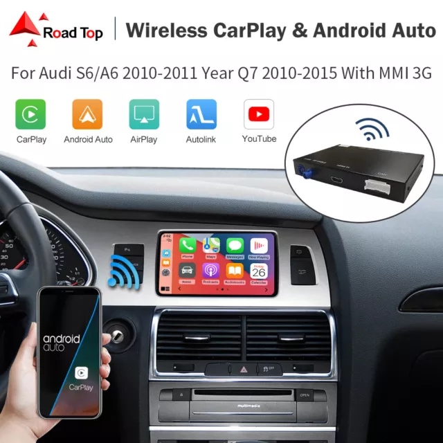 Wireless Carplay Android IOS Auto Navi Decoder Kit For Audi A6 S6 Q7 With MMI 3G