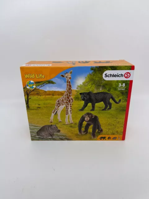 Schleich Wild Life 72162 Wildtier Starter Set Giraffe Affe Nilpferd Panther