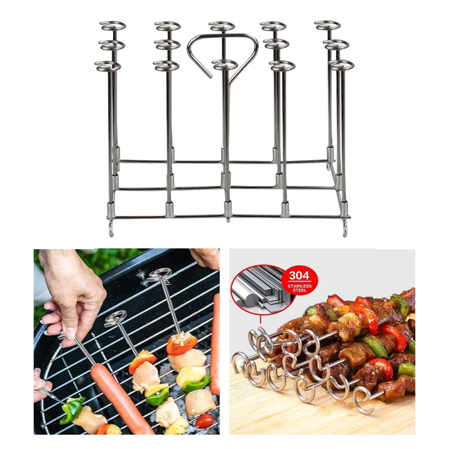 Soporte de pincho de acero inoxidable, freidora de aire multiusos, pinchos de barbacoa