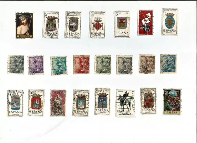 lot de 23 anciens timbres espagne