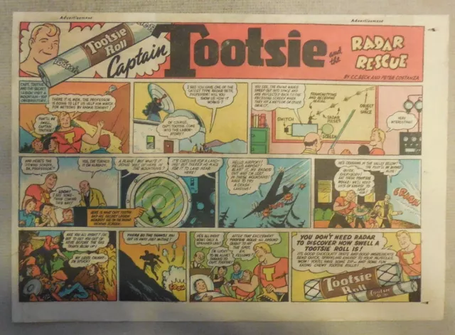 Tootsie Rolls Ad: Captain Tootsie by CC Beck from 1947 Size: 7 x 10 inches