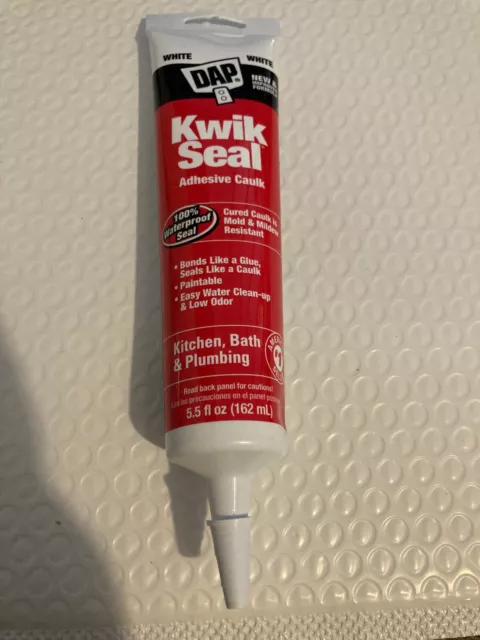 DAP Kwik Seal Kitchen and Bath Adhesive Caulk White  5.5 Oz