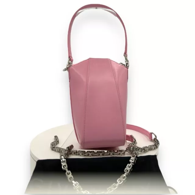 Givenchy Pink Vertical Mini Antigona Bag Authentic Silver Chain Crossbody 3