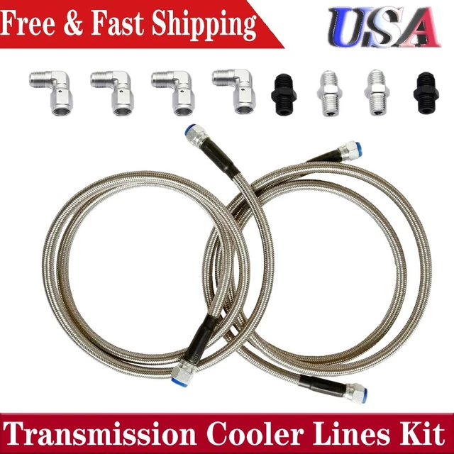 AUTOMATIC TRANSMISSION COOLER Lines Kit 6AN Hose Line Kit Fits GM