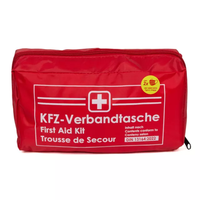 2x KFZ Verbandtasche Auto Erste Hilfe-Set Petex nach DIN 13164:2022 inkl.  Masken