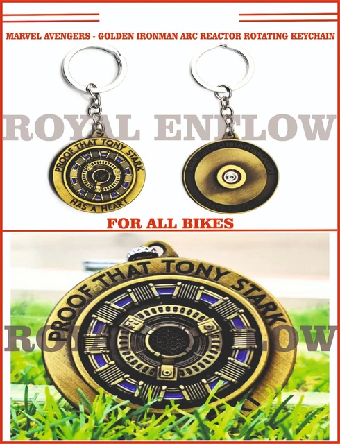 Marvel Avengers - Golden Ironman Arc Reactor Rotating Keychain for All Bikes
