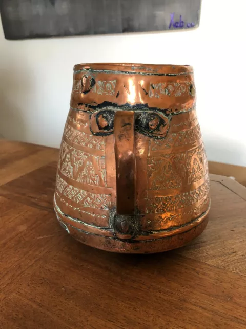 Ancien Et Joli Pot Oriental En Cuivre Cisele 3