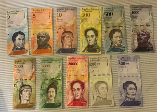 Lotto 11  Bellissime Banconote Venezuela Tutte Diverse