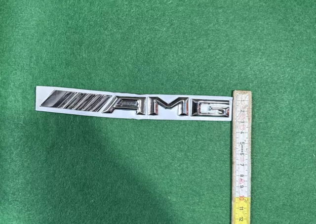 Amg Scritta Stemma Logo Adesivo Mercedes-Benz "Amg" Argento Cofano Posteriore