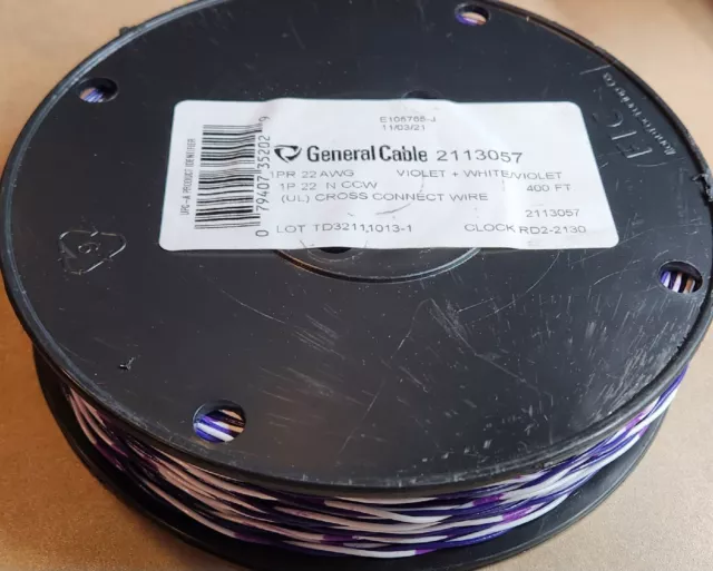 General Cable Violet + White/ Violet Cross Connect Wire 400 FT 2113057