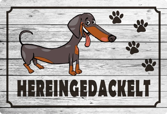 Blechschild „Vorsicht Bissiger Hund“ 20x30 Cm, Gewölbt – Deutsche Qualität, Mit 4 Befestigungslöchern