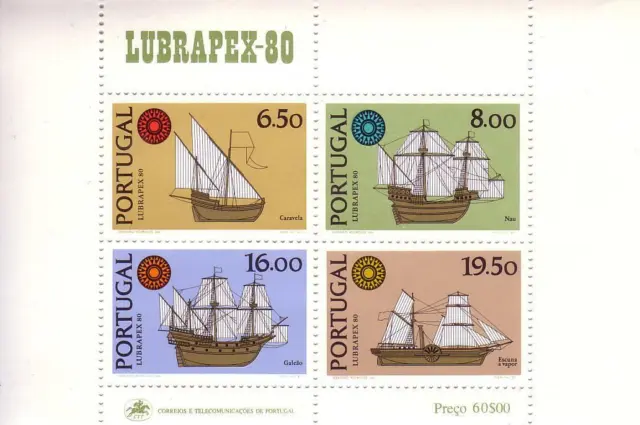 Portugal Block 31 postfrisch, Lubrapex 80, Schiffe