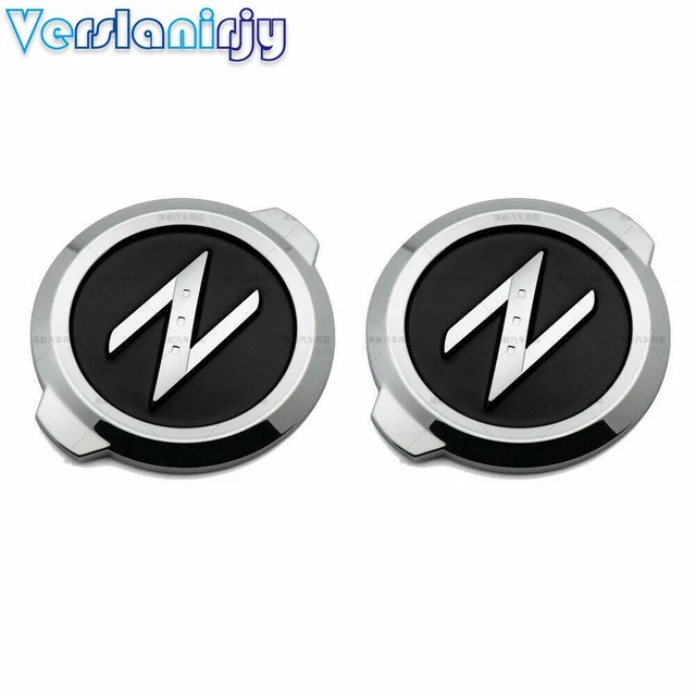 2pcs Chrome Black 3D Z Logo Front Rear Trunk Badge Emblem For 350Z Fairlady Z33