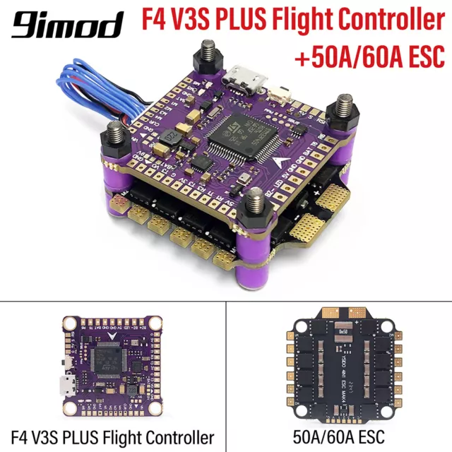 RC F4 V3S PLUS Flight Control BetaFlight 4in1 50A/60A ESC Stack for RC FPV Drone 3