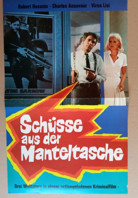 A113 - Kinoplakat - SCHÜSSE AUS DER MANTELTASCHE  Robert Hossein / Virna Lisi