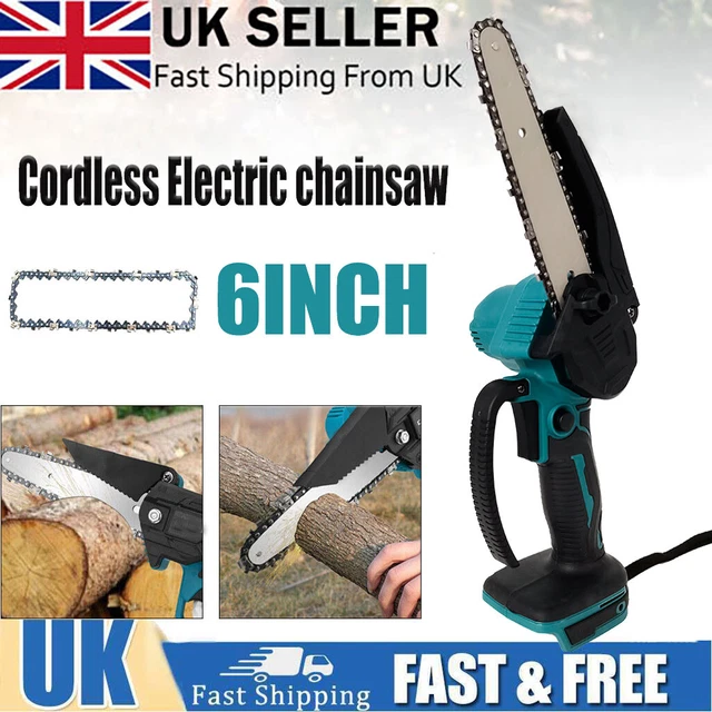 6& ELECTRIC CORDLESS Chainsaw Hand Held Cutting Saw For Makita 18V Not