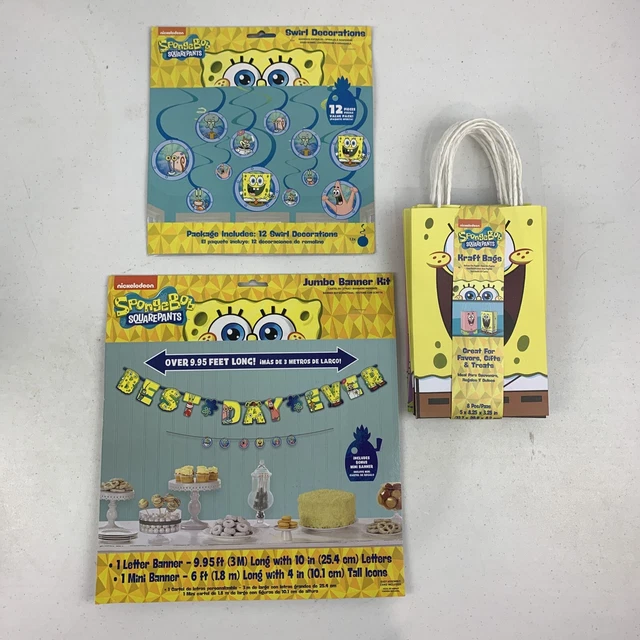 SpongeBob SquarePants Party Bundle Bags Streamers Banner Free Tracked Postage