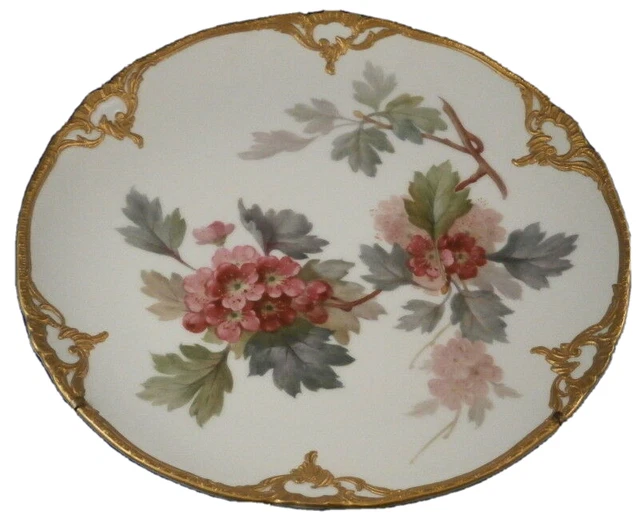 Superbe KPM Berlin Art Nouveau Porcelaine Arbre Feuille Scene Plaque Porzellan