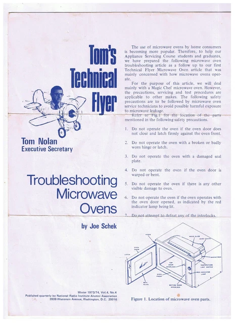 Tom's Technical Flyer How Troubleshooting Microwave Ovens