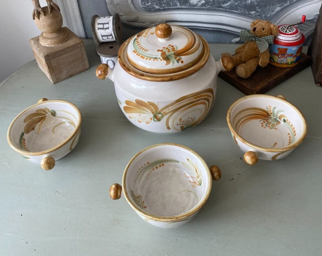 ANCIENNE SOUPIÈRE CERAMIQUE Bretonne Faiencerie HENRIOT QUIMPER Decors Floral EUR 19,99