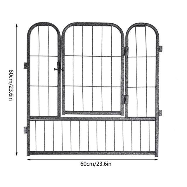 23.6'' Metal Puppy Kennel Cage Yard Play Pen Cage 12 Panel For Pet Dog Black