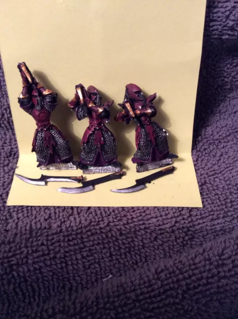 3 Metal Warhammer Dark Elf Executioners