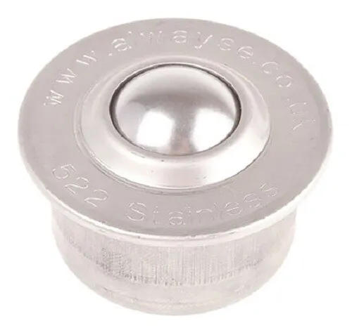 Alwayse STAINLESS STEEL BALL TRANSFER UNIT 22mm 90kg Max Load, Circular Flange