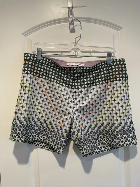 Parke & Ronen Men’s Swim Trunks Multicolor Print Shorts Size 34