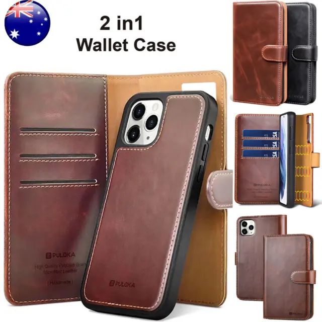 Premium Leather Magnetic Detachable Wallet Case For iPhone 14 13 12 11 Pro Max