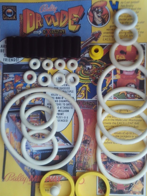 Kit D'élastiques & Doigt Batteur Jaune Pour Flipper Williams Dipsy Doodle - Neuf