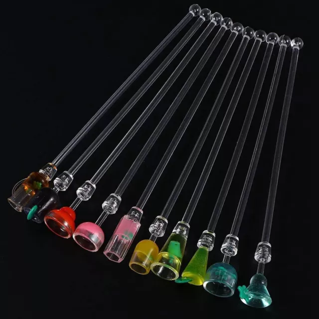 Rfvtgb 10Pcs Cocktail Stirrers Swizzle Sticks, Acrylic Colorful Cocktail Mixer