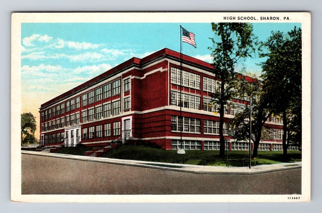 Sharon PA-Pennsylvania, High School, Antique Vintage Postcard