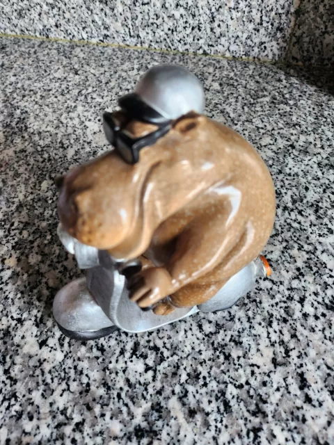 Nilpferd fährt Vespa - witzige Deko Höhe 16cm, Breite 15cm -unbestoßen