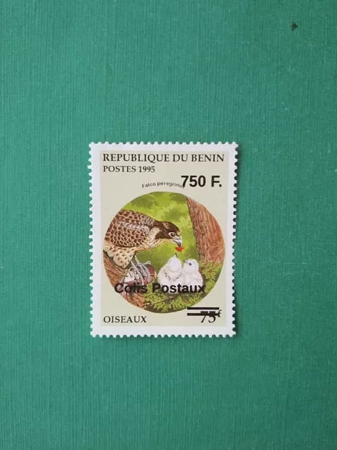 Bénin surchargé overprint 750f sur 75f MNH neuf Oiseau CP Majuscule