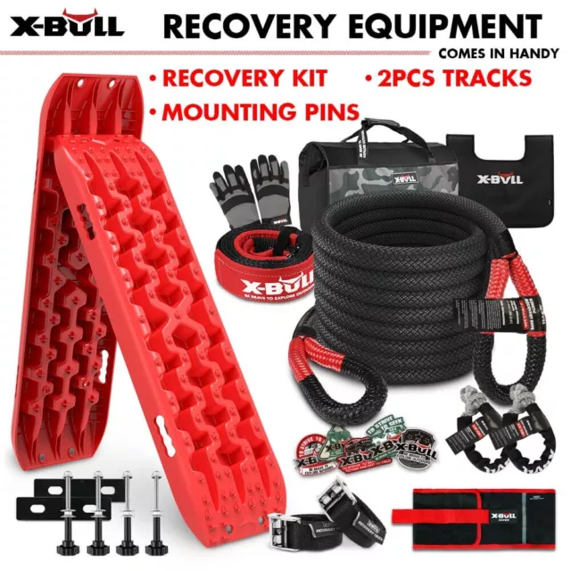 X-BULL Kinetic Recovery Rope Kit Snatch Strap Winch Damper Tracks Board Off-Road