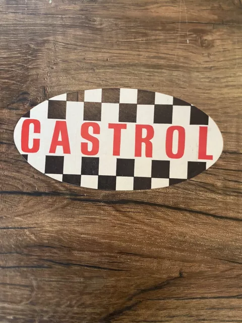 CASTROL Motor Oil Original Vintage 1960's Racing Decal/Sticker Checkered Rare 6”