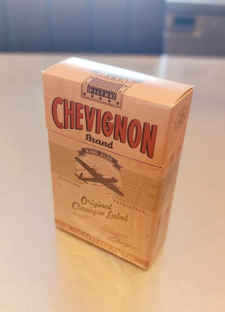 chevignon cigarettes Vintage 1940s advertising airplane counter display sign ad Chevignon Parfums 4.16 oz 125